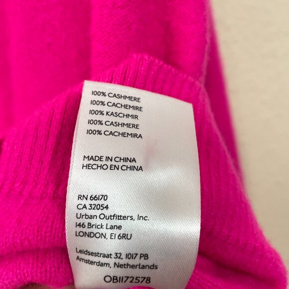 Pilcro Anthro Alani Size S Hot Pink 100% Cashmere Relaxed Mock Neck Sweater - Picture 6 of 6